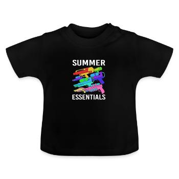 Pistolet à eau - T-shirt bio col rond Bébé - noir - Devant