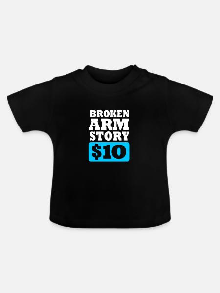 Gebrochener Arm Knochen Knochenbruch - Baby Bio-T-Shirt mit Rundhals - Schwarz
