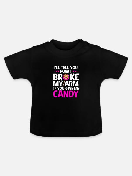 Gebrochener Arm Knochen Knochenbruch - Baby Bio-T-Shirt mit Rundhals - Schwarz