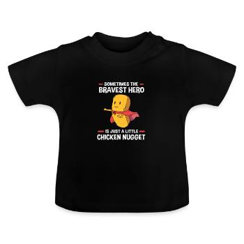 chicken nuggets - Baby Organic T-Shirt with Round Neck - black - Front