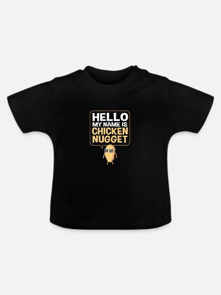 Chicken Nuggets - Baby Bio-T-Shirt mit Rundhals - Schwarz