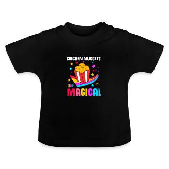 Chicken Nuggets - Baby Organic T-Shirt with Round Neck - black - Front