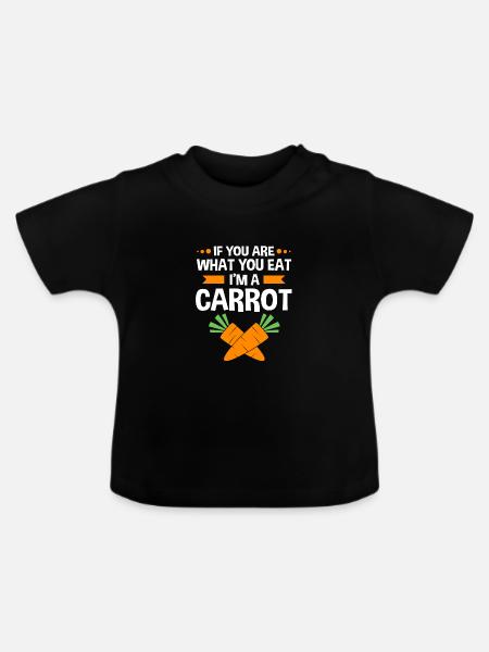 Karotte Gemüse - Baby Bio-T-Shirt mit Rundhals - Schwarz
