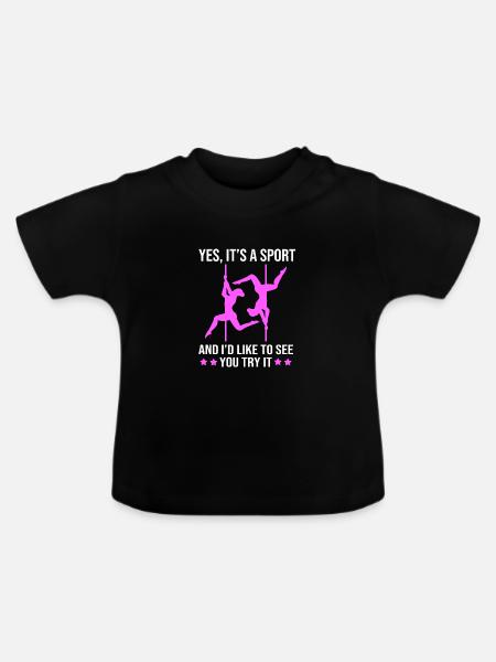 Pole Dance - Baby Bio-T-Shirt mit Rundhals - Schwarz