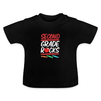2e année - T-shirt bio col rond Bébé - noir - Devant