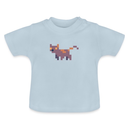 Pixel cat - Ekologisk T-shirt med rund hals baby