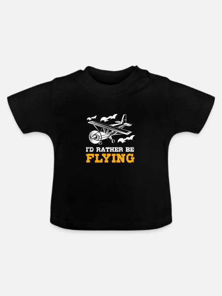 Pilot Flugzeug - Baby Bio-T-Shirt mit Rundhals - Schwarz