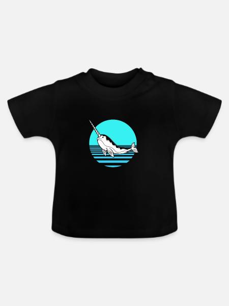 Narwal - Baby Bio-T-Shirt mit Rundhals - Schwarz