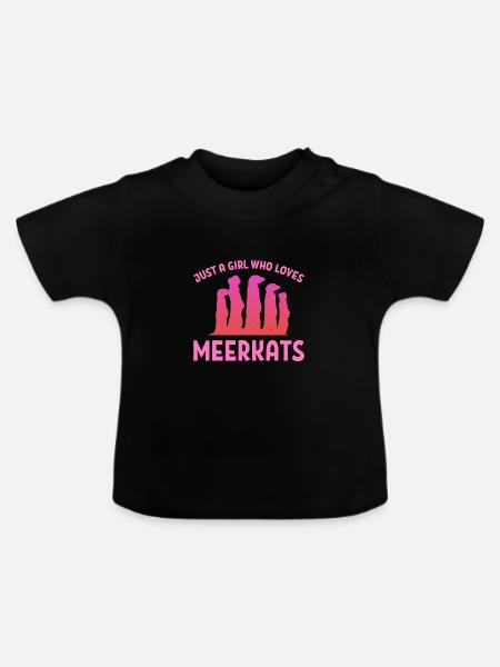 Erdmännchen Mädchen Tochter - Baby Bio-T-Shirt mit Rundhals - Schwarz
