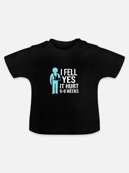 Gebrochener Arm Knochen Knochenbruch - Baby Bio-T-Shirt mit Rundhals - Schwarz
