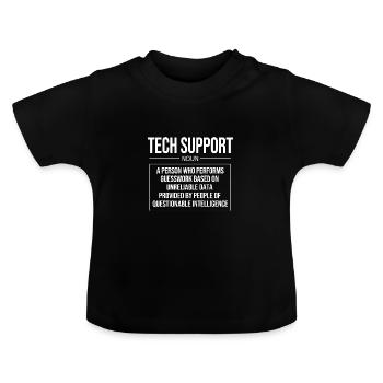Tech Support - Baby Bio-T-Shirt mit Rundhals - Schwarz - Vorne
