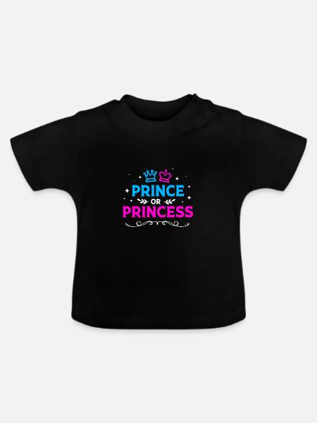 Gender Reveal Babyshower - Baby Bio-T-Shirt mit Rundhals - Schwarz