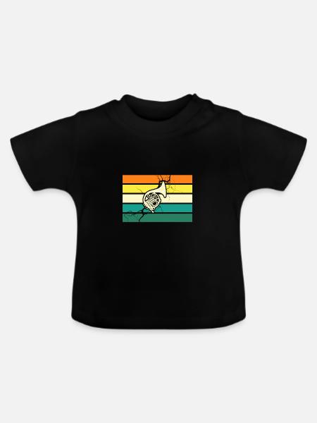 Hornist Waldhorn - Baby Bio-T-Shirt mit Rundhals - Schwarz