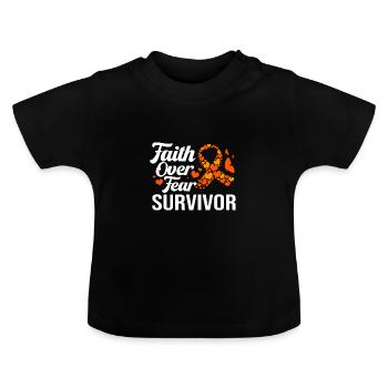 Sensibilisation à la leucémie - T-shirt bio col rond Bébé - noir - Devant