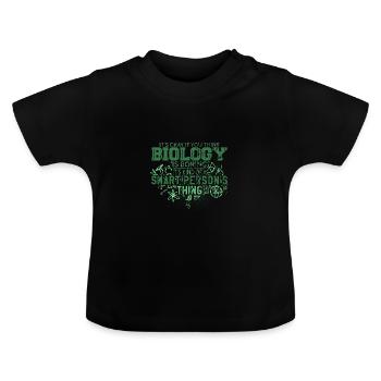 biology - Baby Organic T-Shirt with Round Neck - black - Front