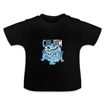 Résumé des cubes totémiques - T-shirt bio col rond Bébé - noir - Devant