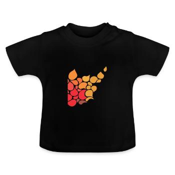 Stylisches Muster Wassertropfen - Baby Bio-T-Shirt mit Rundhals - Schwarz - Vorne