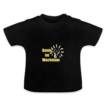 Génie en croissance - T-shirt bio col rond Bébé - noir - Devant