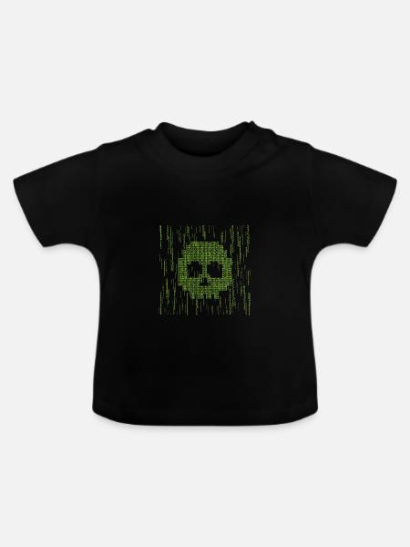 Totenkopf Hacker - Baby Bio-T-Shirt mit Rundhals - Schwarz
