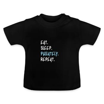 Timbre de collectionneur de cadeaux philatéliques - T-shirt bio col rond Bébé - noir - Devant