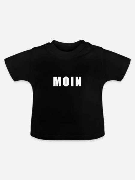 MOIN Hamburg Gruß Geschenk - Baby Bio-T-Shirt mit Rundhals - Schwarz