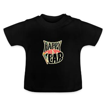 Frohes neues Jahr - Baby Bio-T-Shirt mit Rundhals - Schwarz - Vorne