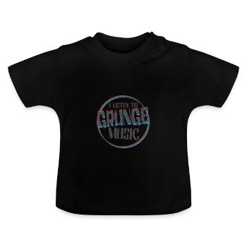 Music Grunge Nirvana Rock genre listen songs lyrics - Baby Organic T-Shirt with Round Neck - black - Front