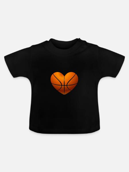 Basketball heart gift - Baby Organic T-Shirt with Round Neck - black
