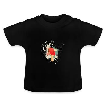 Tischtennisschläger - Baby Bio-T-Shirt mit Rundhals - Schwarz - Vorne