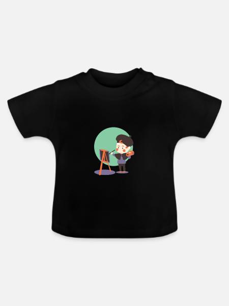 Kunst - Baby Bio-T-Shirt mit Rundhals - Schwarz