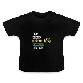 Tractor Shirt · Agriculture · Tractor Driving - Baby Organic T-Shirt with Round Neck - black - Front