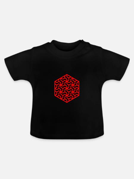 Tangram Fragmenté - T-shirt bio col rond Bébé - noir