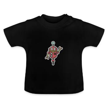 Roboter Science Fiction Geschenk Kinder lustig Bot - Baby Bio-T-Shirt mit Rundhals - Schwarz - Vorne