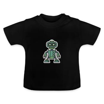 Roboter Science Fiction Geschenk Kinder lustig Bot - Baby Bio-T-Shirt mit Rundhals - Schwarz - Vorne