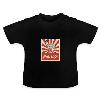 antelope - Baby Organic T-Shirt with Round Neck - black - Front
