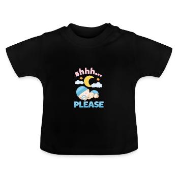 Shhh bébé dort douce - T-shirt bio col rond Bébé - noir - Devant