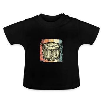 Trommel Musikinstrument - Baby Bio-T-Shirt mit Rundhals - Schwarz - Vorne