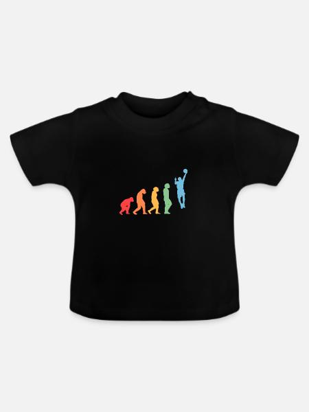 Basketballspieler Evolution Basketball - Baby Bio-T-Shirt mit Rundhals - Schwarz