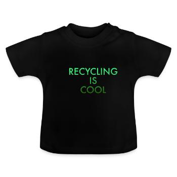 RECYCLING - Baby Bio-T-Shirt mit Rundhals - Schwarz - Vorne