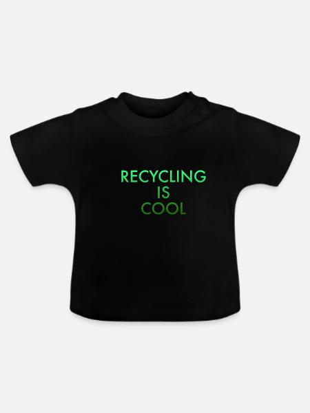 RECYCLING - Baby Bio-T-Shirt mit Rundhals - Schwarz