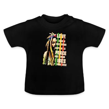 Rastaman jah rastafari - T-shirt bio col rond Bébé - noir - Devant