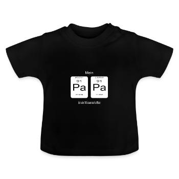 Nerd Kids Baby Gift Periodic Table - Baby Organic T-Shirt with Round Neck - black - Front