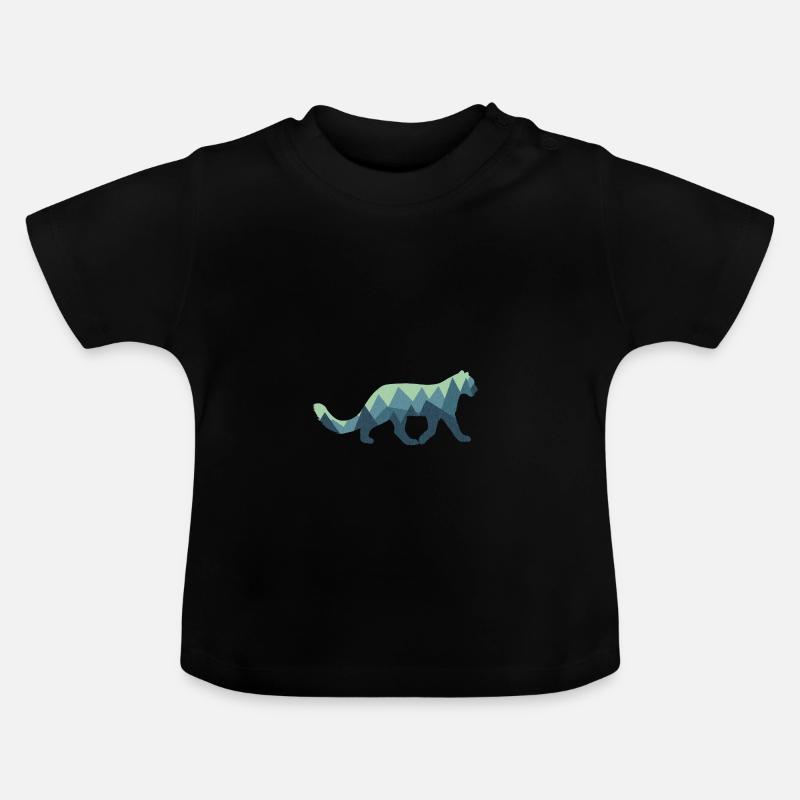 Léopard des neiges - T-shirt bio col rond Bébé - noir