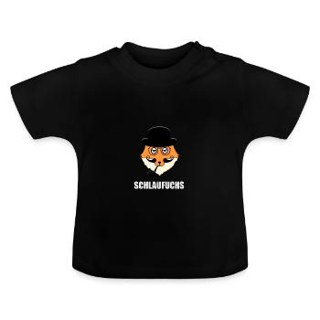 Fuchs - Schlau - Clever - Baby Bio-T-Shirt mit Rundhals - Schwarz - Vorne