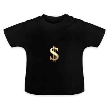 Dollarzeichen in Gold - Baby Bio-T-Shirt mit Rundhals - Schwarz - Vorne