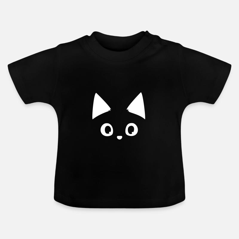Chat blanc - T-shirt bio col rond Bébé - noir