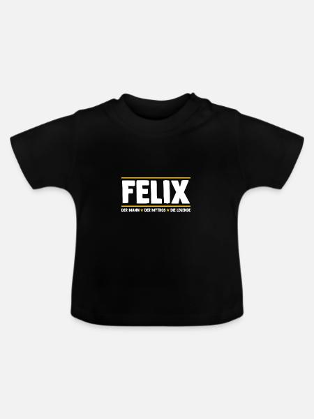 Felix - Baby Bio-T-Shirt mit Rundhals - Schwarz