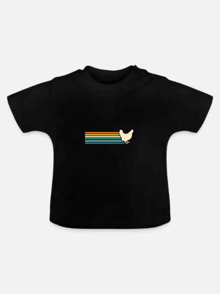 Hühner Henne - Baby Bio-T-Shirt mit Rundhals - Schwarz