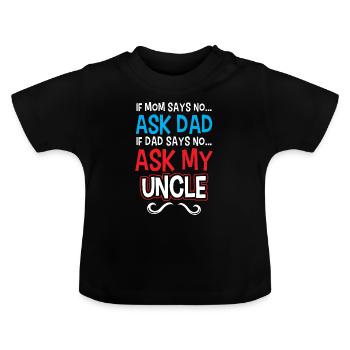 Cadeau bébé oncle oncle oncle brorson neveu - T-shirt bio col rond Bébé - noir - Devant