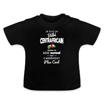 Central African Baby as Normal Baby Cooler - Baby Organic T-Shirt with Round Neck - black - Front